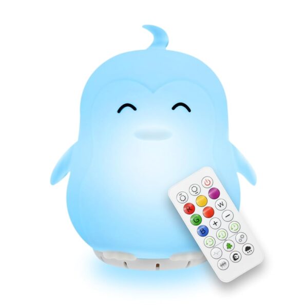 Mindfulness Breathing Penguin 4/7/8 & 5/5/5/5 Guided Visual Meditation Breathing Light & Sound 3 in 1 Device with Night Light & Sound Machine for Anxiety Stress Sleep ADHD Gift...