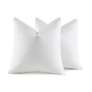 MIULEE 18x18 Pillow Inserts, Pack of 2 Feather Throw Pillow Inserts, Decorative Fluffy Throw Pillows Cotton Fabric for Living Room Sofa Bed