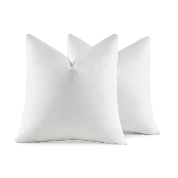 MIULEE 18x18 Pillow Inserts, Pack of 2 Feather Throw Pillow Inserts, Decorative Fluffy Throw Pillows Cotton Fabric for Living Room Sofa Bed