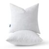 MIULEE Pillow Inserts 22x22 Inch Set of 2, Polycotton Mix Feather Throw Pillow Inserts, 22 Inch Square Decorative Couch and Sofa Pillow Inserts