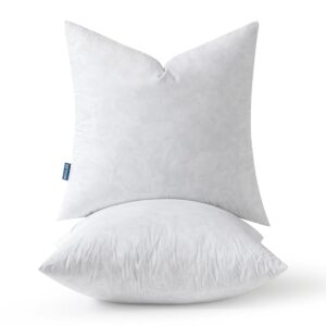 MIULEE Pillow Inserts 22x22 Inch Set of 2, Polycotton Mix Feather Throw Pillow Inserts, 22 Inch Square Decorative Couch and Sofa Pillow Inserts