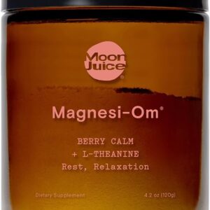 Moon Juice - Magnesi-Om, Berry - Jar (30 Servings) - Brain Health & Rest - Magnesium Powder - L-Theanine - Regularity - Glass Bottle - 3rd Party Tested - 100% Traceable - Vegan...