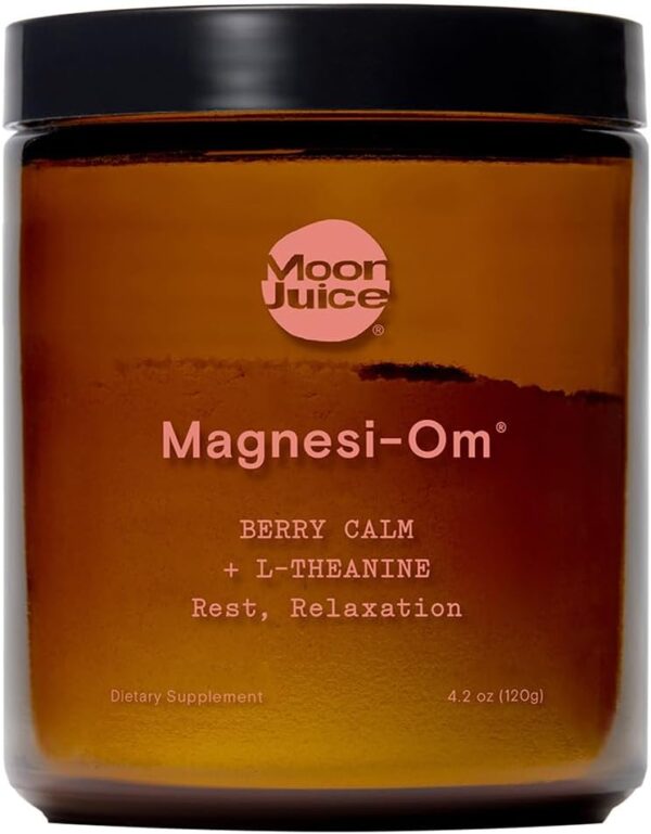 Moon Juice - Magnesi-Om, Berry - Jar (30 Servings) - Brain Health & Rest - Magnesium Powder - L-Theanine - Regularity - Glass Bottle - 3rd Party Tested - 100% Traceable - Vegan...