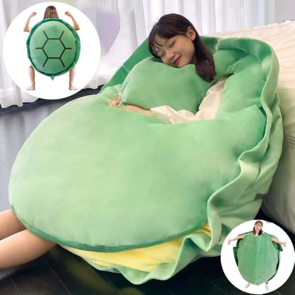 Multifunctional Giant Wearable Turtle Shell Pillow Weighted, Turtle Shell Body Pillow, Adult Big Wearable Turtle Shell Pillows, Weighted Turtle Shell for Anxiety (80cm/31.4 in)