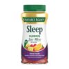 Nature's Bounty Sleep Gummies, 3mg Melatonin and 200mg L-theanine, 100% Drug-Free Sleep Aid, Promotes A Sound Sleep Cycle, 60 Count