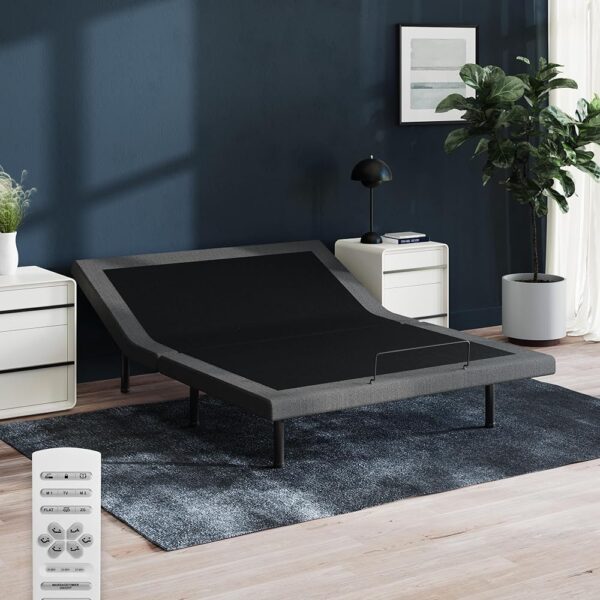 Nectar Premier Adjustable Base - Queen - Head & Foot Incline - Wireless Remote with Memory- 3 Massage Settings - 4 USB Ports - Anti-Snore & Zero Gravity