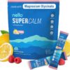 Nello Supercalm Powdered Drink Mix, Raspberry Lemonade, L Theanine, Ksm-66 Ashwagandha, Magnesium Glycinate, Vitamin D 3, Supplements for Relaxation & Focus, No Sugar, Non GMO,...