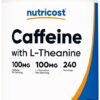 Nutricost Caffeine with L-Theanine, 100mg of Each, 240 Capsules, 240 Servings - Non-GMO and Gluten Free