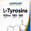 Nutricost L-Tyrosine 500mg, 180 Capsules - Gluten Free & Non-GMO