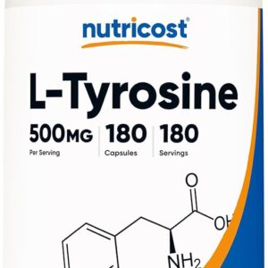 Nutricost L-Tyrosine 500mg, 180 Capsules - Gluten Free & Non-GMO