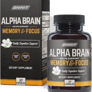 ONNIT Alpha Brain Nootropic Brain Supplement for Men & Women | Memory, Mental Clarity & Cognitive Improvement | Focus Capsules with L-Theanine, Vitamin B6 & Phosphatidylserine...