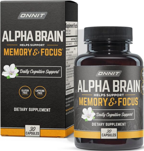 ONNIT Alpha Brain Nootropic Brain Supplement for Men & Women | Memory, Mental Clarity & Cognitive Improvement | Focus Capsules with L-Theanine, Vitamin B6 & Phosphatidylserine...