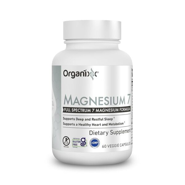 Organixx Magnesium Glycinate Supplement for Support Sleep, Muscle & Heart Health, 7 Type Magnesium Complex with Vitamin B6, Manganese Citrate, Gluten Free, Vegan, Non GMO, High...