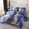 PERFEMET 6 Pcs Bed-in-A-Bag Blue Watercolor Marble Printed Comforter Set with Matched Bed Sheets, Colorful Retro Artwork Style Bed Collections,Soft and Lightweight Quilt...