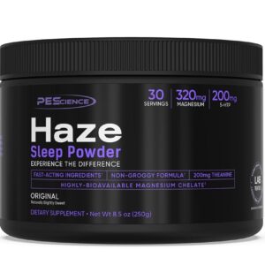 PEscience Haze Sleep Powder, Unflavored, Sleep Support with 5-HTP and Magnesium Glycerophosphate, 30 Servings