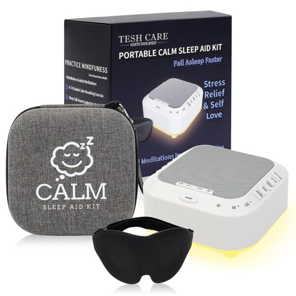 Portable Calm Sleep Device kit with 9 Mindfulness Meditations for Beginners, Sleep 3D Mask,Case,28 Nature Sounds, Meditation for Stress Relief,Self Care,Money,Positivity,Adult,Kids