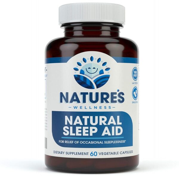 Premium Natural Sleep Aid for Adults - Effective Relief - Non Habit Forming - Wake Up Feeling Refreshed - Proprietary Blend with Melatonin, Tryptophan, Magnesium, Valerian,...