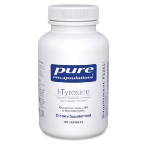 Pure Encapsulations L-Tyrosine - Amino Acid Supplement - for Brain Support, Dopamine & Thyroid Function* - Vegan & Non-GMO - 90 Capsules