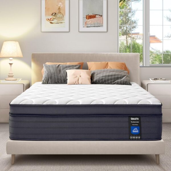 Queen Size Mattress 12 Inch - Upgrade Strengthen, Memory Foam Hybrid Mattress with Motion Isolation and Pressure Relief, Strong Edge Support, Pocket Spring Queen Size Mattress...