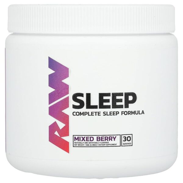 RAW Natural Sleep Aid Supplement - Relaxation Enhancer & Mood Support with Melatonin, Magnesium, Zinc, L-Tryptophan & Lemon Balm Extract to Relax & Calm The Mind & Body - 30...