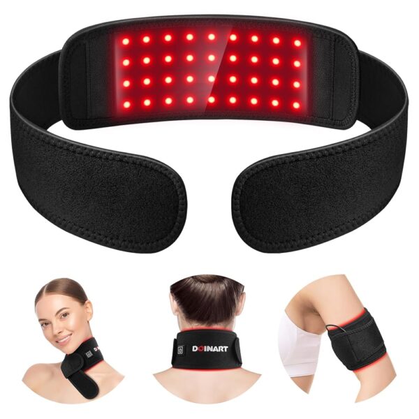 Red Light Therapy Belt for Neck, Portable Near Infrared Light Therapy for Face and Neck Chin Firming - Red Light Therapy Device Wearable Belt Neck Wrist Wrap Hand Unisex Gift