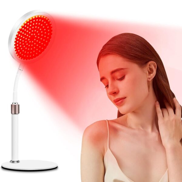 Red Light Therapy Device with Base, 660nm Red Light & 850nm &940nm Near Infrared Light Therapy Lamp with Timer, Red Light Lamp for Body at Home