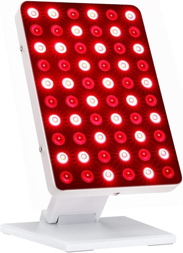 Red Light Therapy Lamp Device For Face Body 630nm 660nm 740nm 850nm 60LEDs Red Light Panel Noiseless Infrared Therapy Lamp with Auto Timer for Pain Relief, Skin Health,...