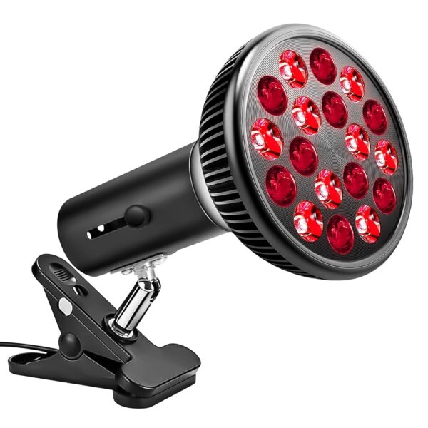 Red Light Therapy with Clip, Infrared Light Therapy Lamp for Body and Face Use, 660nm Red and 850nm Near Infrared Red Light Therapy Lamp, Red Light Therapy Device with...
