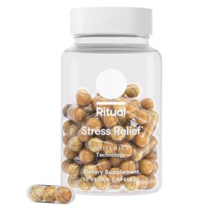 Ritual Stress Relief Supplement BioSeries with 8-Hour Release Support (Shoden® Ashwagandha, Suntheanine® L-Theanine, and Saffron as affron®*) 30 Day Supply