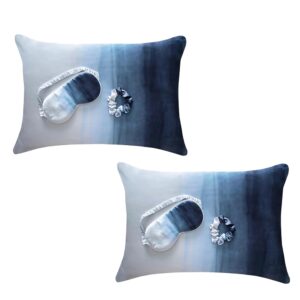 Satin Pillowcase, Eye Mask, Scrunchie Sleep Set by Fenrici, 2 Pack, Vegan Silk Pillowcase for Hair and Skin, Natural Temperature Control Pillowcase and Matching Sleep Set - 2...