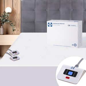 Sealy Heated Mattress Pad California King Size, Zone Heating Electric Bed Warmer with Deep Pocket, 10 Heat Setting Dual Controller & 1-12 Hours Auto Shut Off, Knitted Heated...