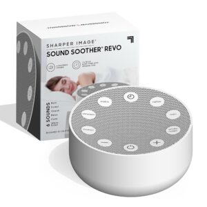 Sharper Image White Noise Sound Machine, 6 Soothing Nature Soundscapes for Baby Kids Adults, Portable Relaxation Therapy Device, Wellness Meditation & Naps, Peaceful Rest,...