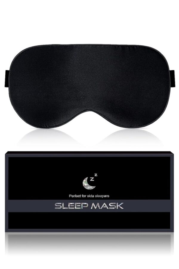 Silk Sleep Mask for Women - Soft Breathable Organic Natural Mulberry Silk Fabric Blackout Eye Mask for Sleeping with Adjustable Straps No Pressure Eye Mask for Travel Essentials...