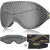 Sleep Mask, Premium Eye Mask for Sleeping, Completely Blackout, Superior Soft Comfort, Upgraded 3D Ergonomic Designed Sleeping Mask for Home, Office, Travel, Meditation, Yoga, Grey