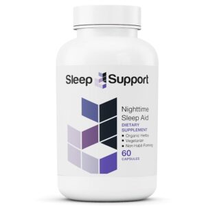 SleepSupport - Natural Sleep Aid to Help Promote Calm and Relaxation - Organic Sleep Supplement with Ashwagandha, Valerian Root, Magnesium, Melatonin, Glycine, L-Theanine,...