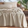 SONORO KATE 100% French Pure Linen Sheets, Breathable and Durable Line King Size Sheets, Anti-Tear Line Bed Sheets, Machine Washable, 16 Inch Deep Pocket - 4 Piece (Natural...