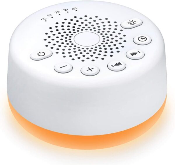 Sound Machine Easysleep White Noise Machine with 25 Soothing Sounds and Night Lights with Memory Function 32 Levels of Volume and 5 Sleep Timer Powered by AC or USB for Sleeping...