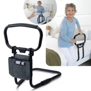 Sturdy Bed Rails for Elderly Adults Safety - Foldable & Adjustable Bed Rail - Supports up to 330lbs - Free Motion Light & Storage Bag - Fit King, Queen, Full, Twin - Bed Guard...