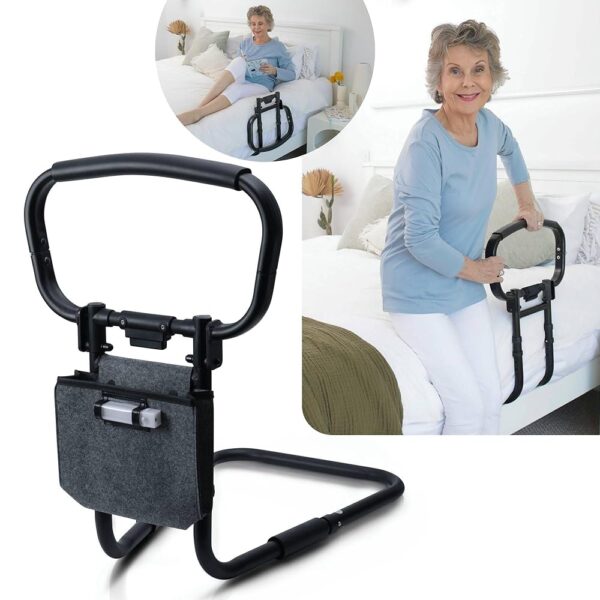 Sturdy Bed Rails for Elderly Adults Safety - Foldable & Adjustable Bed Rail - Supports up to 330lbs - Free Motion Light & Storage Bag - Fit King, Queen, Full, Twin - Bed Guard...