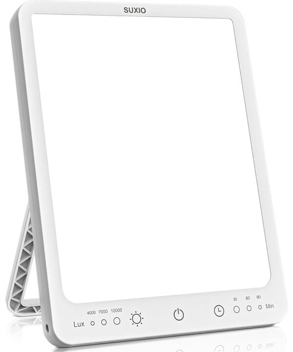 SUXIO Light Therapy Lamp - 10000 Lux Therapy Light, 3 Timing & Mode Happy Lamp, Touch Control Daylight Lamp with Memory Function, Portable Light Therapy Box for Home/Office Use...