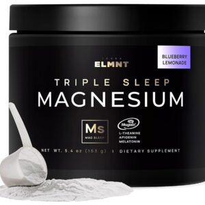 Triple Sleep Magnesium L-Threonate Powder w. Apigenin, Theanine, Melatonin - Extra Strength Magnesium for Sleep Magtein Magnesium Threonate Supplement Natural Magnesium Sleep...