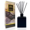 Urban Naturals Smoked Vanilla Reed Diffuser Set with Vanilla Bean, Sandalwood & Leather – 5 ounce Sleek Black Rectangular Refillable Glass Bottle – Made in The USA