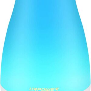 URPOWER 2nd Version Essential Oil Diffuser with Adjustable Mist Mode Waterless Auto Shut-Off and 7 Color LED Lights for Home Office, One Size (Pack of 1), White