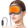 USB Electric Heated Eye Mask for Dry Eyes & Migraine Relief – Adjustable Temperature & Timer, Silk Fabric, Washable Cover – Carbon Fiber Heating Technology, Gray