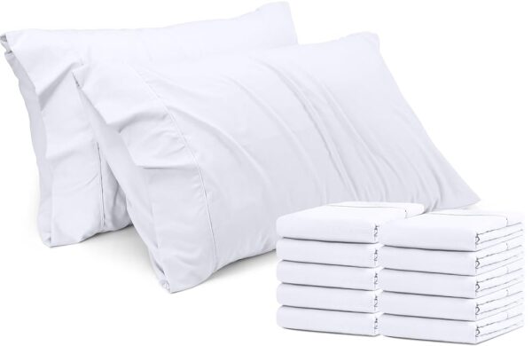 Utopia Bedding Queen Pillow Cases - 12 Pack - Envelope Closure - Soft Brushed Microfiber Fabric - Shrinkage and Fade Resistant Pillow Covers Queen Size 20 X 30 Inches (Queen,...
