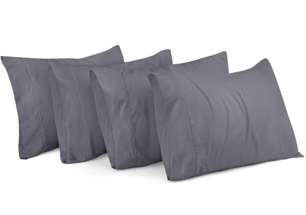 Utopia Bedding Queen Pillow Cases - 4 Pack - Envelope Closure - Soft Brushed Microfiber Fabric - Shrinkage and Fade Resistant Pillow Covers Queen Size 20 X 30 Inches (Queen, Grey)