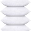 Utopia Bedding Throw Pillows (Set of 4, White), 18 x 18 Inches Pillows for Sofa, Bed and Couch Decorative Stuffer Pillows