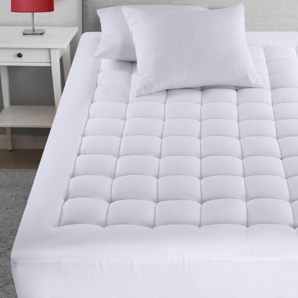 Utopia Bedding Twin Mattress Pad, Quilted Fitted Premium Mattress Protector, Deep Pocket Mattress Cover Stretches up to 16 Inches, Fluffy Pillow Top Mattress Topper (39x75...
