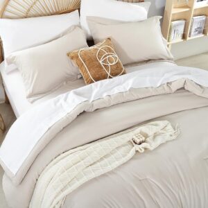 weigelia Full Size Comforter Set Boho Beige Bed Comforter Set 7PC Comforters Full Size Microfiber Comforter Soft All Season with Sheets Lightweight Fluffy Comforter Set for...