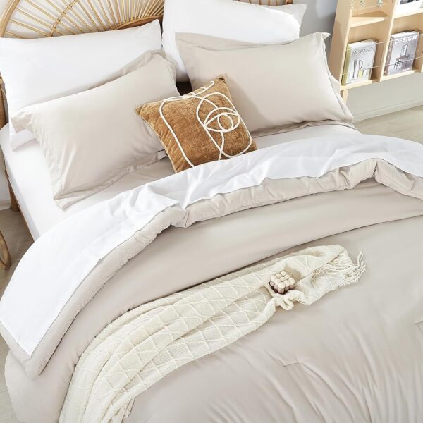 weigelia Full Size Comforter Set Boho Beige Bed Comforter Set 7PC Comforters Full Size Microfiber Comforter Soft All Season with Sheets Lightweight Fluffy Comforter Set for...